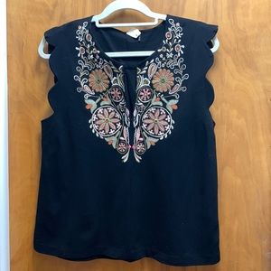 Anthropologie Akemi & Kin Embroidered Top